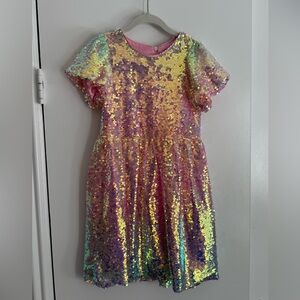 Lola + The Boys Puff Sleeve Ombré Sequin Dress